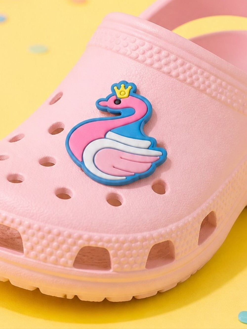 Pink Swan Croc Shoe Charms | Jibbitz Style Mix & Match 6/$20 NWT Animal Cartoon